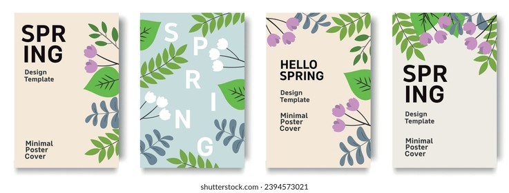 Minimalist abstract nature art shapes collection. Pastel color doodle bundle for fashion design, spring season or natural concept. Modern hand drawn plant leaf  decoration set