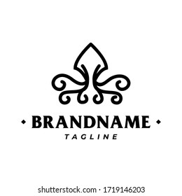 Minimalist abstract octopus logo vector template