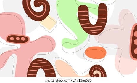 Minimalist abstract organic background colorful with element