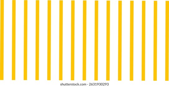 A minimalist abstract pattern featuring evenly spaced vertical yellow stripes on a clean white background. Ideal for backgrounds, textures, modern designs, and creative digital artwork projects.