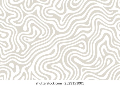 A minimalist abstract pattern featuring wavy lines in beige and white.