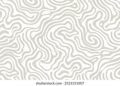 A minimalist abstract pattern featuring wavy lines in beige and white.