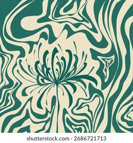 Minimalist abstract pattern with hand-drawn floral theme, contemporary collage print. Fashionable template for design.