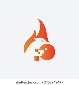 Minimalist Abstract Phoenix Logo Illustration