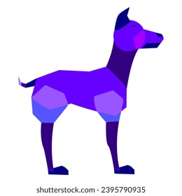 Minimalist Abstract Polygon Dog Element (Polydog) (Purple)