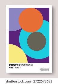 Minimalist Abstract Poster Design with Overlapping Colorful Circles and Geometric Composition
