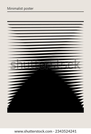 Minimalist abstract poster. Wall art. Vector illustration. Hourglass silhouette. Time concept.