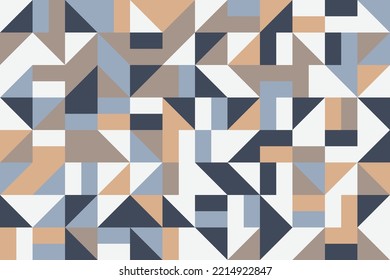 Minimalist abstract random triangle geometric shapes seamless pattern. Tracery tileable background with colorful flat geo objects