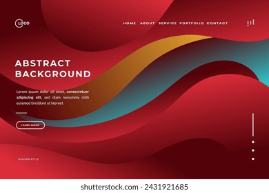 Gráfico minimalista abstracto de fondo rojo para proyectos de diseño web de moda