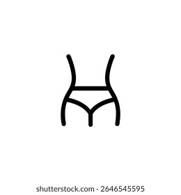 A minimalist, abstract representation of a human waistline with symmetrical curved lines. Symbol for diet, fitness, and body shape.