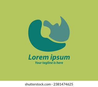 Minimalist Abstract Rhino Head Logo