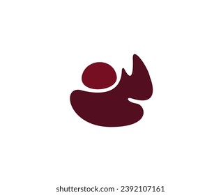 Minimalist Abstract Rhino Head Logo