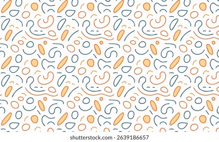 Minimalist abstract seamless pattern with simple doodles