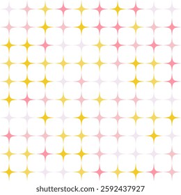 Minimalist abstract seamless pattern with stars. Vector  Isolated on white background.