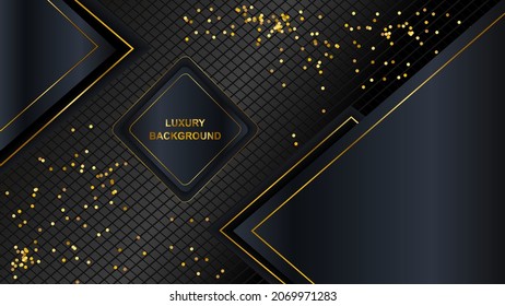 Minimalist abstract shape luxury background with gold and blak color gradient. Suitable for  backgrounds, banners, cover, etc. Editable and layers organized