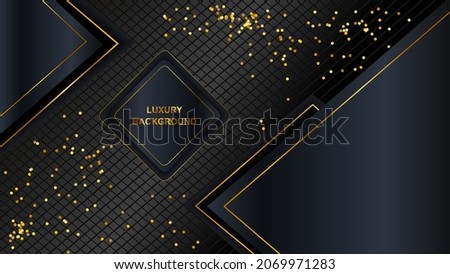 Minimalist abstract shape luxury background with gold and blak color gradient. Suitable for  backgrounds, banners, cover, etc. Editable and layers organized