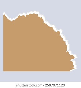 A minimalist abstract shape resembling a landscape with soft edges and a muted color palette.