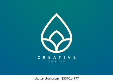 Minimalist abstract shaped water drop logo design. Simple and modern vector design for business brand and product