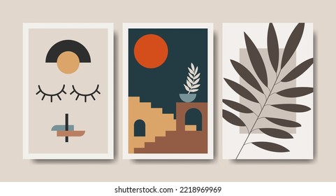 Minimalist abstract shapes collections. abstract art. Applicable for branding, poster art, prints, packaging, wall art, stationary, banner, cover art and much more.