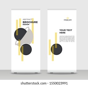 Minimalist Abstract Shapes Modern Exhibition Advertising Trend Business Roll Up Banner Stand Poster Brochure flat design template creative concept. Isolated white background Roll Up EPS. Presentation