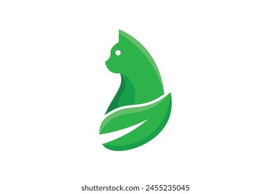 logo de hoja de gato de estilo abstracto minimalista