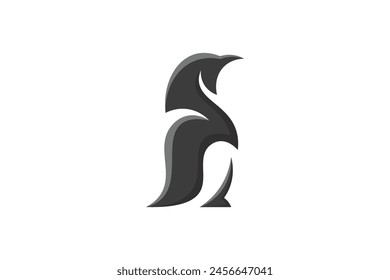 minimalist abstract style penguin logo