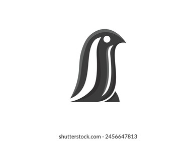 minimalist abstract style penguin logo