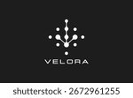 Minimalist Abstract Tech Logo with Connected Dots and Lines in White on Dark Background