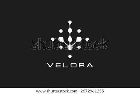 Minimalist Abstract Tech Logo with Connected Dots and Lines in White on Dark Background