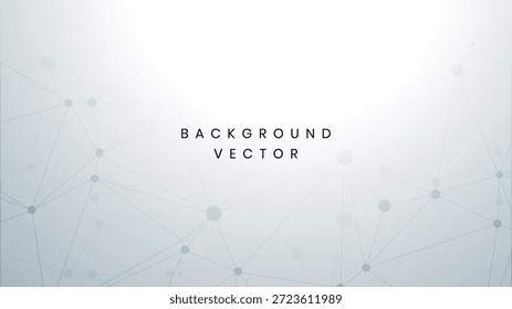 Minimalist abstract technology background with grey network nodes or silver connected dots and subtle geometric lines on a light gradient surface