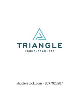 Minimalist Abstract TEIANGLE Line Art logo design