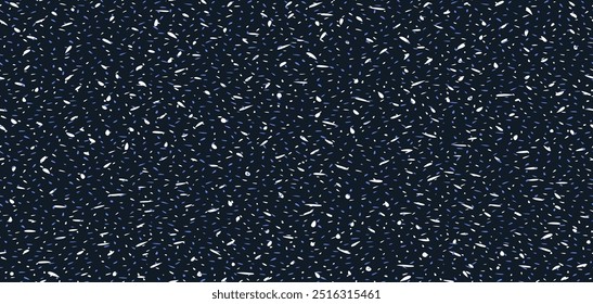 Modelo inconsútil manchado pequeño abstracto minimalista. Fondo blanco y negro con puntos, gotas, manchas, círculos, copos de nieve. Vector dibujado a mano formas simples ornamento textura 