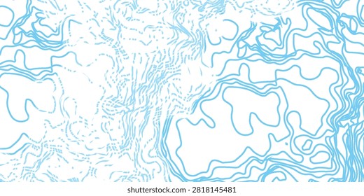 Minimalist abstract topographic contour map featuring flowing blue elevation lines on a clean white background. Ideal for GIS, hiking, navigation, geography, cartography, outdoor adventure, modern design, presentations, websites, and print projects.
