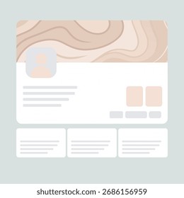 Minimalist abstract topography map pattern, elegant neutral palette, modern curved vector lines, smooth flowing artwork for branding and digital design