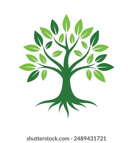 Minimalist abstract tree logo design illustration for modern branding and creative projects.