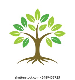 Minimalist abstract tree logo design illustration for modern branding and creative projects.