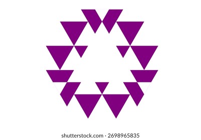 Minimalist abstract triangle geometric pattern in vibrant purple, modern polygonal design perfect for wallpapers, branding,digital backgrounds, invitations, textiles,business and creative art projects