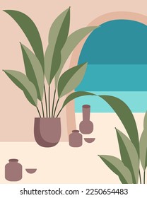 minimalist  abstract tropical landscape design