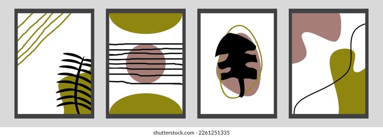 Dibujo abstracto de vector minimalista para la decoración de pared
