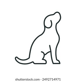 minimalist abstract vector line art dog logo