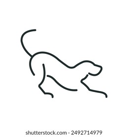 minimalist abstract vector line art dog logo