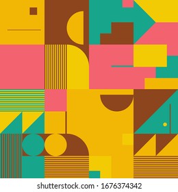 Minimalist abstract vector pattern design made with simple geometric linear graphics. Great for backgrounds and textures, web design, poster art, branding elements, textile and fabric prints.