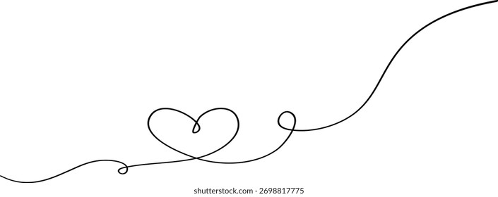 Minimalist abstract vector of a single heart for romantic and elegant design
