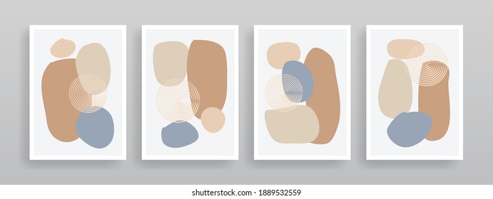 minimalist abstract wall arts. Abstract art and shape element. Design for wall decoration, art print, postcard, poster or brochure cover design. Vector illustration.