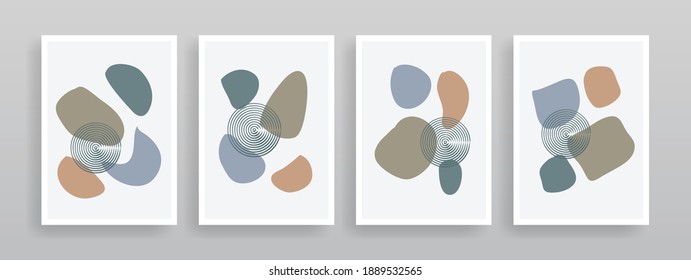 arte de pared abstracto minimalista. Arte abstracto y elemento de forma. Diseño para la decoración de paredes, impresión de arte, postales, afiche o diseño de portada. Ilustración vectorial.