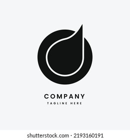 minimalist abstract water drop logo design template