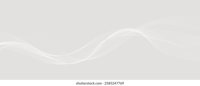 Minimalist Abstract Wave with Dotted Flow