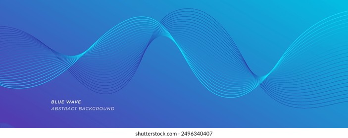 Minimalist abstract wave lines gradient background color. Dynamic wave pattern. Suit for banner, poster, cover, brochure, website. Eps 10