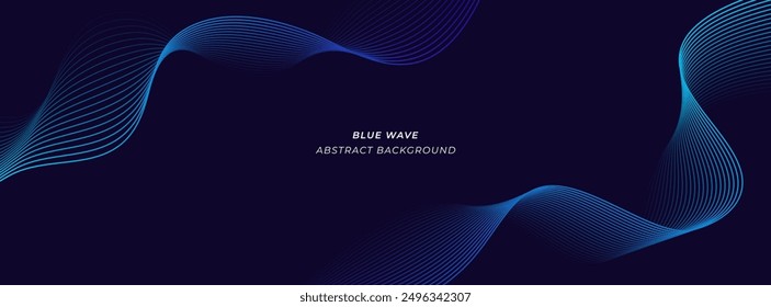 Líneas de onda abstractas minimalistas de color degradado sobre fondo oscuro. Patrón de onda dinámica. Traje para el Anuncio, cartel, cubierta, folleto, Sitio web. Eps 10