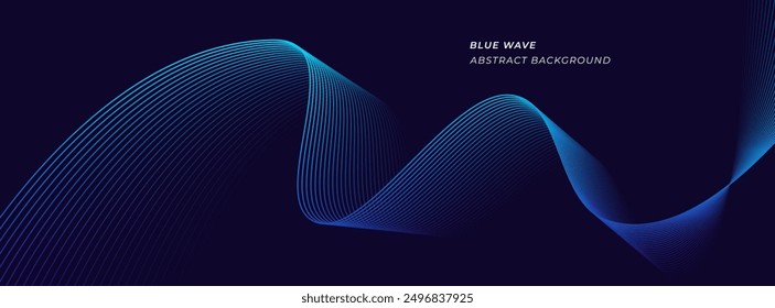 Minimalist abstract wave lines gradient background color. Dynamic wave pattern. Suit for banner, poster, cover, brochure, website. Eps 10